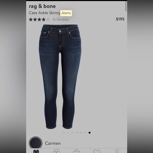 Rag & Bone Cate Skinny Jeans, Dark Indigo